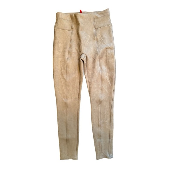 Spanx Faux Suede Pull On Leggings Camel Brown M - Picture 2 of 4